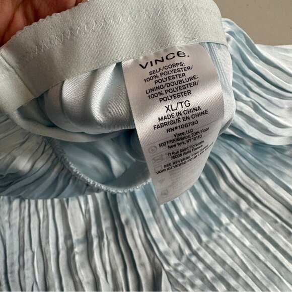 Vince Crushed Pleat Sky Light Blue Elastic Waist Comfy Shorts XL - Picture 5 of 13